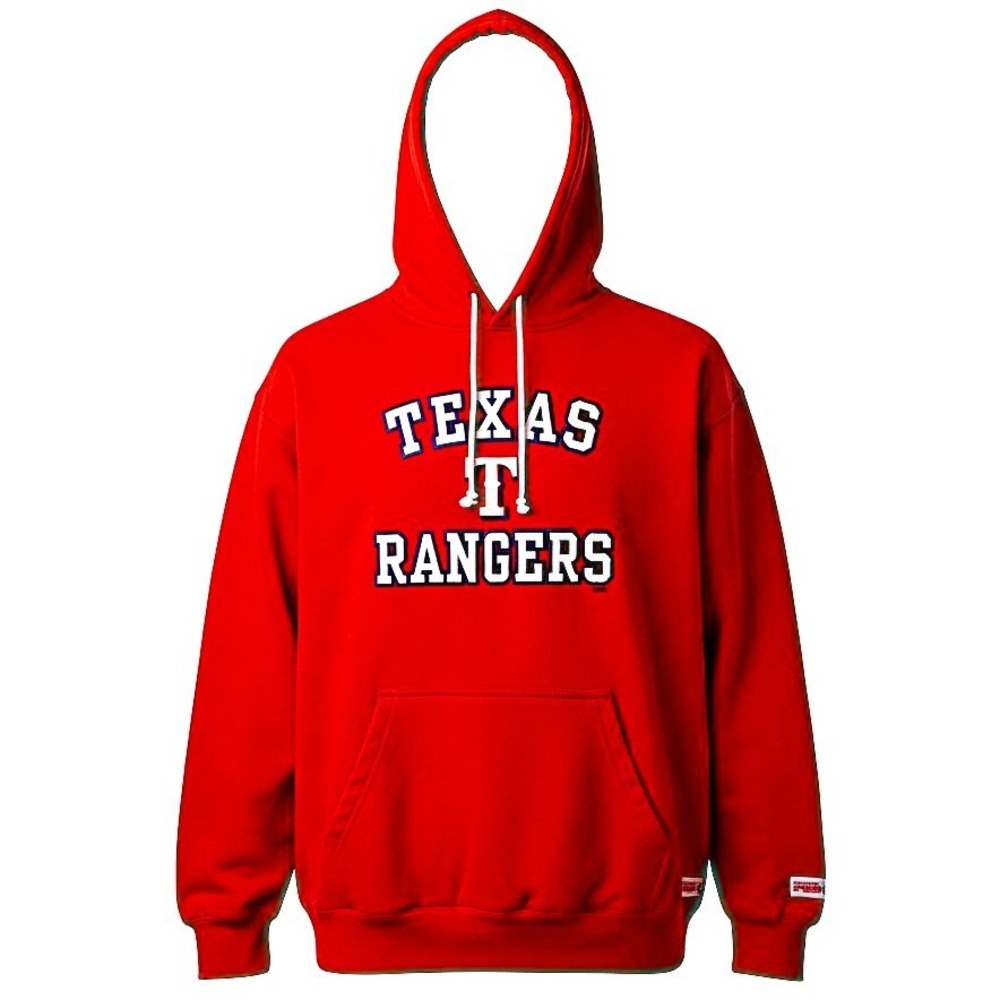 Stitches Texas Rangers MLB Mens Red‎ Embroidered Pullover Hoodie Sweatshirt 2XL